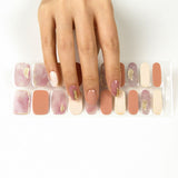 Instant Gel Manicure- Neutral Watercolor, Semi-Cured Gel Nail Wrap