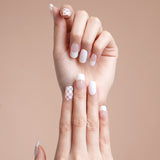 Instant Gel Manicure- Porcelain Checker, Semi-Cured Gel Nail Wrap