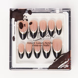 Instant Luxury Acrylic Press-On Nails- Jet Setter- Almond