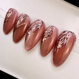 Handmade- Terra Luxe Cranberry Press On Nails