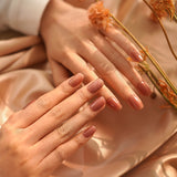 Instant Gel Manicure- Latte Cateye, Semi-Cured Gel Nail Wrap