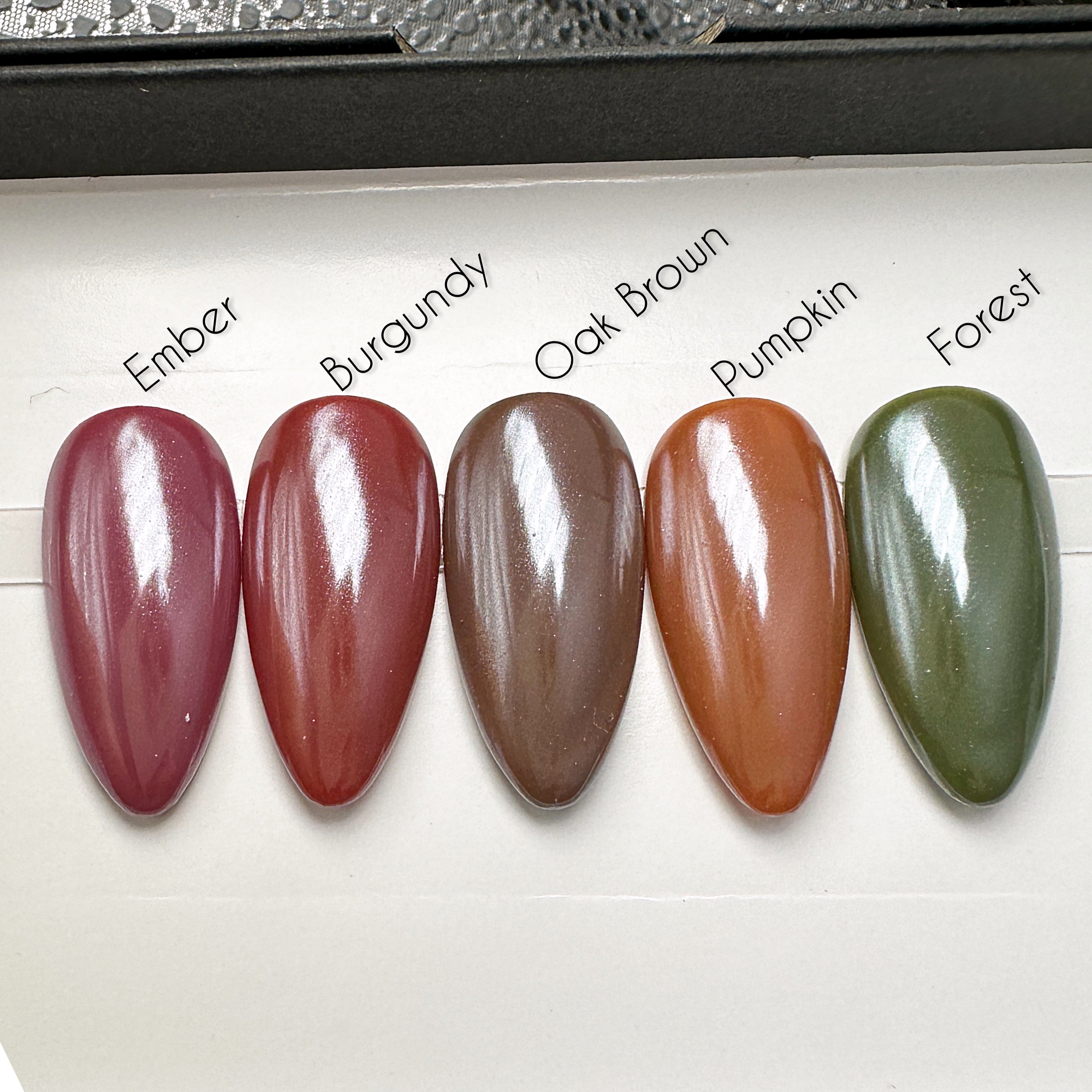 autumn Handmade- Autumn Color Chrome Glazed Press On Nail Set- Pick One Color