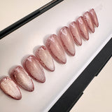 Handmade- Lindsey Goddess Cateye Press On Nails