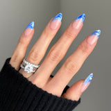 Handmade-Blue Galaxy Marble Press-On Nail Set