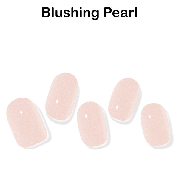 Instant Gel Manicure- Blushing Pearl, Semi-Cured Gel Nail Wrap