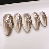 Handmade- Terra Luxe Champagne Press On Nails