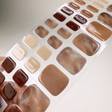 Instant Gel Pedicure- Red Agate, Semi-Cured Gel Toe Nail Wrap