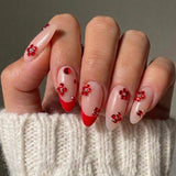 Handmade- Red Velvet Crystals French Press On Nail Set