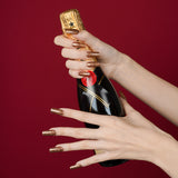 Instant Gel Manicure- Gold Firework, Semi-Cured Gel Nail Wrap