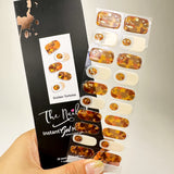 Instant Gel Manicure- Golden Tortoise, Semi-Cured Gel Nail Wrap