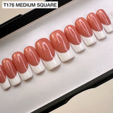 Handmade- Classic Timeless White French Tip- Pick Your Base Color!