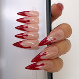 Handmade- Blood Drip French Halloween Press On Nail Set