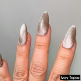 Handmade- Brilliant Jewel Tinted Cat-Eye Press On Nails