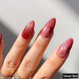 Handmade- Brilliant Jewel Tinted Cat-Eye Press On Nails