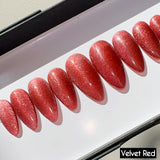 Handmade- Brilliant Jewel Tinted Cat-Eye Press On Nails