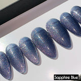Handmade- Brilliant Jewel Tinted Cat-Eye Press On Nails