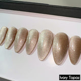 Handmade- Brilliant Jewel Tinted Cat-Eye Press On Nails