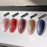 Handmade- Brilliant Jewel Tinted Cat-Eye Press On Nails