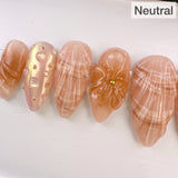 Handmade-Mermaid Glow Sea Shell Press On Nail Set