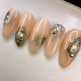 Handmade- Molten Gold Lava Press On Nails