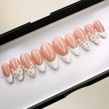 Handmade- Fleur Blanche French Press On Nail Set
