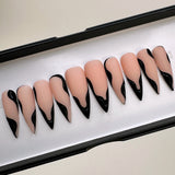 Handmade- Dark Swamp Black Swirl Press On Nails