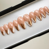 Handmade- Rose Cream Brulee Press On Nails