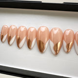 Handmade- Rose Cream Brulee Press On Nails