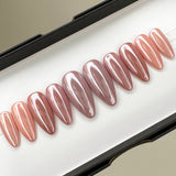 Handmade- Glazed Chrome Multi-Color Basic Nude Press On Nail Set