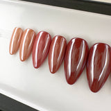 Handmade- Glazed Chrome Multi-Color Maroon Press On Nail Set