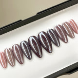 Handmade- Glazed Chrome Multi-Color Cool Nude Press On Nail Set