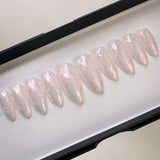 Handmade- Cypresses, Brushstroke Unicorn Chrome Press On Nails