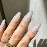 Handmade- Cypresses, Brushstroke Unicorn Chrome Press On Nails