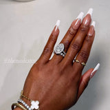 Handmade- Glazed Donut Hazelnut Classic White French Chrome Press On Nail Set