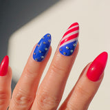 Handmade- 4th July Flag Press On Nail Set