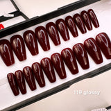 Handmade- Solid Red Press On Nail Set- Pick one color and finish