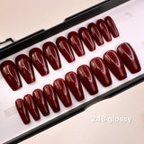 Handmade- Solid Red Press On Nail Set- Pick one color and finish