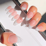 Handmade- Diamond Sugar Dust Detail French Press On Nail Set