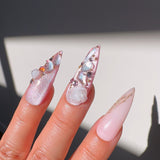 Handmade- LOVE EDIT- Promise In Bloom Flower Press On Nail Set