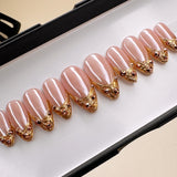 Handmade- Golden Romance, Soft Glam Romance Press On Nail set