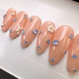 Handmade- Bluebell Cutie, Soft Glam Romance Press On Nail set