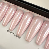 Handmade- Soft Shell Pastel Chrome Glazed Press On Nail- Pick One Color!