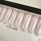 Handmade- Soft Shell Pastel Chrome Glazed Press On Nail- Pick One Color!