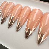 Handmade- Liquid Metal Drip Sliver Chrome Press On Nail Set