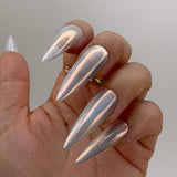 Handmade- Holo Glaze Chrome Press On Nail Set
