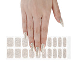 Instant Gel Manicure- Ivory Firework, Semi-Cured Gel Nail Wrap
