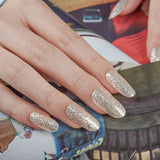 Instant Gel Manicure- Ivory Firework, Semi-Cured Gel Nail Wrap