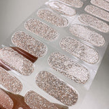 Instant Gel Manicure- Ivory Firework, Semi-Cured Gel Nail Wrap