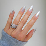 Instant Luxury Acrylic Press-On Nails- Luminous Chrome, Almond