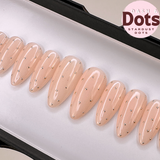 Handmade- Stardust Dots- Nude Base Gold Polka dots Press On Nails